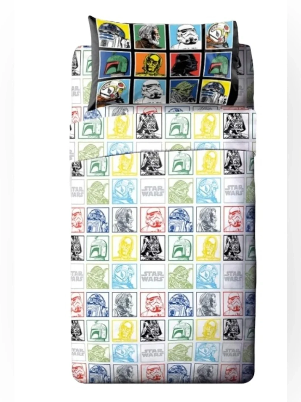 Vintage Star Wars twin bed fitted sheet with pillowcase